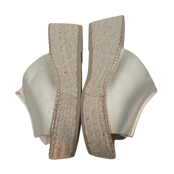 Toni Pons Ivonne Espadrille Platform Wedge Slide Sandals Platinum Gold EU 39/8.5 - Picture 5 of 9